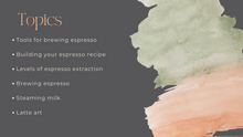 Load image into Gallery viewer, &quot;Dialed In&quot; - All About Espresso: January 28th
